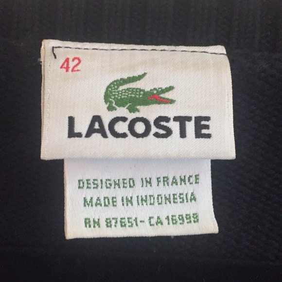 Black Lacoste V-Neck Pullover Sweater | Size 42 - Picture 5 of 8